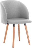 Silla de Comedor Nórdica Ergonómica con Resalto y Brazos Tapizada en Lino Madera para Patas - details 20