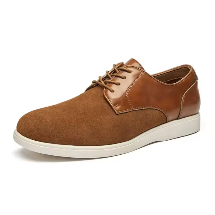 Zapatos casuales de cuero con cordones y punta redonda inglesa para primavera y otoño 2024 para hombre - 1
