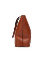 Bolso de cuero encerado para mujer, bolsa de hombro con doble correa, sencillo, para compras, 2022 - details 12