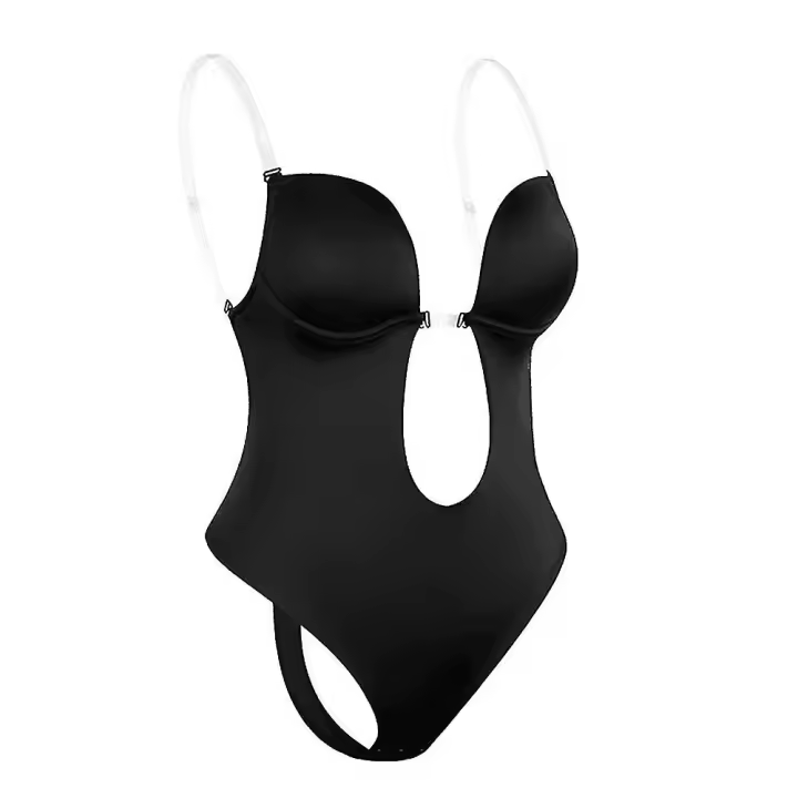 Sujetador moldeador de cuerpo sin espalda para mujer, cuello en V profundo, tanga invisible sin costuras, ropa moldeadora para boda - 1