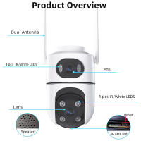 Cámara 360 grados doméstico inalámbrico WIFI exterior Internet remoto inteligente Visión nocturna alarma vigilancia - details 15
