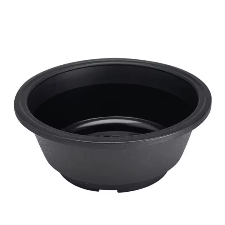 Macetas de plástico redondas para flores suculentas, maceta grande y gruesa de estilo coreano, degradable, resistente a la corrosión, texturizada, 1/2 Uds. - 1