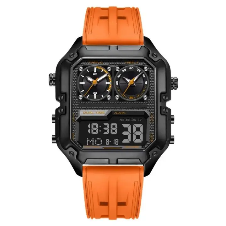 Relojes de lujo de primera calidad con pantalla Dual LED para hombre, cronógrafo multideporte de marca superior, alarma, fecha luminosa, reloj de cuarzo Digital - 1