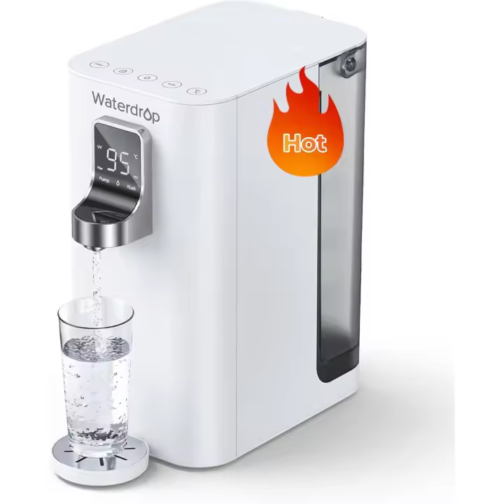 Waterdrop K19 Sistema de filtro de agua de ósmosis inversa para encimera, dispensadores instantáneos de agua caliente, portátil sin instalación, 5 etapas con UV, WD-K19-H - 1