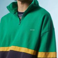 Decheng Oem jersey de gran tamaño con forro de lana para sudadera con capucha informal a rayas con cremallera de un cuarto para hombre - details 6