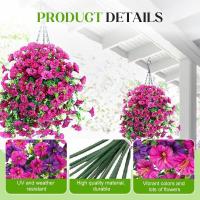 2 Piezas De Flores Artificiales Colgantes Para Exteriores, Plantas De Vid Larga, Eucalipto De Gloria Matutina, Verde De Imitación Realista Para Interior, Exterior, Patio, Porche, Jardín, Decoración De Primavera - details 4