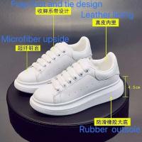 Zapatos deportivos blancos planos de piel de vaca de diseñador de lujo, plataforma antideslizante, zapatos casuales de moda para hombres y mujeres - details 1