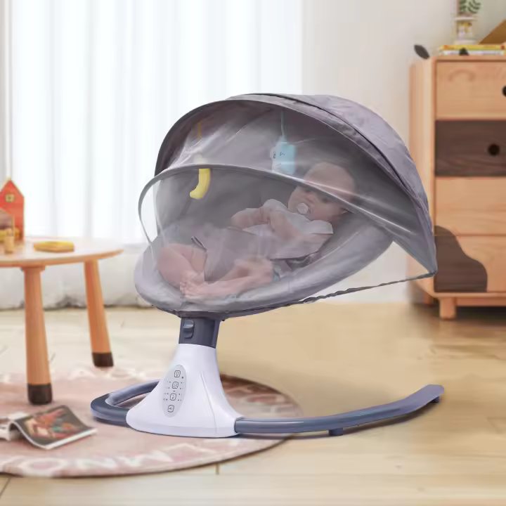 Rocker Eléctrico para Bebés de 0-2 Años Acero Aleado, Tela Cationica + Flanela de Cristal - 1