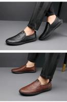 Zapatos de cuero para hombre, mocasines transpirables de negocios de verano, zapatos planos negros informales para hombre, zapatos para caminar y conducir - details 7