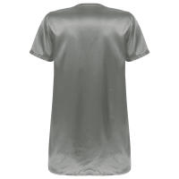 Camisón de satén para hombre y mujer, ropa de dormir de manga corta con cuello en V, ropa de dormir para el hogar, ropa de dormir con abertura lateral, albornoz para dormir - details 26