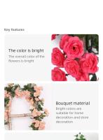 Enredadera de flores artificiales para decoración de boda, guirnalda de rosas blancas y rosas para el hogar y la habitación, de seda, 2,5 m y 1,8 m - details 1