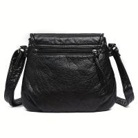 Bolso cruzado de cuero sintético suave para mujeres Bolso de hombro ajustable con múltiples bolsillos para uso diario y viajes - details 3