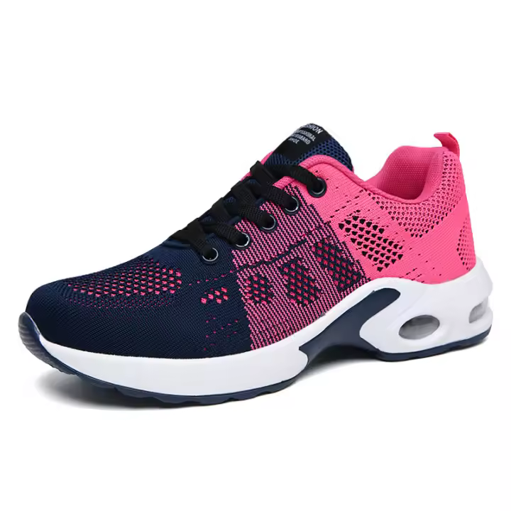 Nuevos zapatos casuales cómodos y versátiles de malla densa tejida con mosca, zapatos deportivos de gran tamaño para mujer - 1