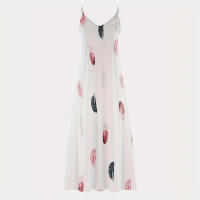 Vestido Maxi de Plumas Elegante Cómodo con Cuello en V Cuidado Fácil Moda para Mujeres - details 10