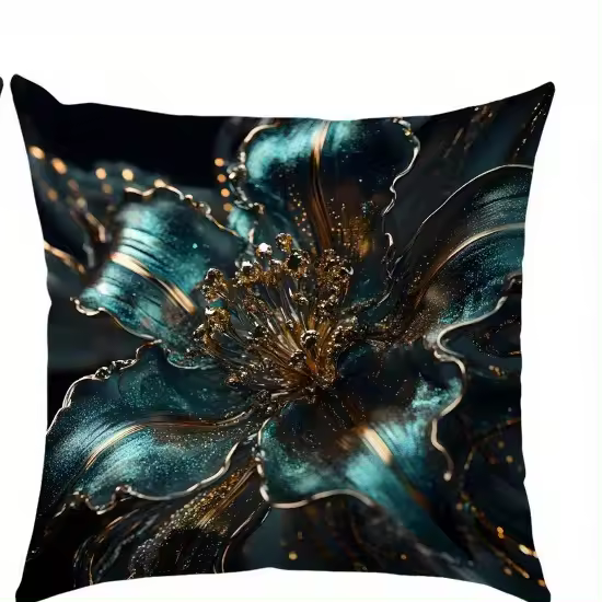 Funda de almohada con estampado Floral verde azulado, funda de cojín para sofá y dormitorio, impresión de una cara sin núcleo de almohada - 1