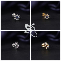 ZS 1 pieza de Color dorado, 16G, acero inoxidable, Labret, Piercing para labio, hombres y mujeres, cristal CZ, cartílago de oreja, Tragus, hélice, Piercings con parte trasera plana - details 11