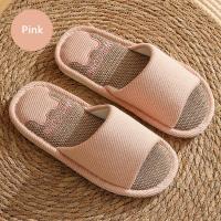 Zapatillas de lino transpirables para hombre y mujer, chanclas antideslizantes para interiores y el hogar, zapatos planos cómodos para la playa - details 13