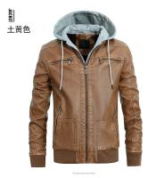 Chaqueta de cuero para motocicleta cortavientos con cremallera y cuello levantado de PU para hombre, informal, ajustado, de lana, para invierno, Otoño e Invierno - details 3