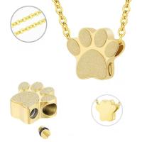 Collar de urna con huella de pata de mascota de acero inoxidable, joyería conmemorativa de cenizas de mascota impermeable, Mini collar de cremación de cenizas a prueba de polvo - details 13