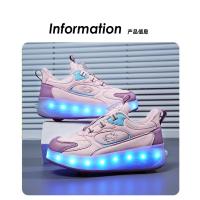 Zapatos De Patinaje Para Niños Y Niñas Con Rodillos Lanterneros Transpirables Tallas Ajustables Para Interior Y Exterior - details 8