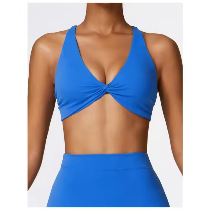 Sujetador deportivo con tirantes cruzados para mujer, sostén deportivo de realce, Top corto para Yoga, gimnasio, Fitness, transpirable - 1