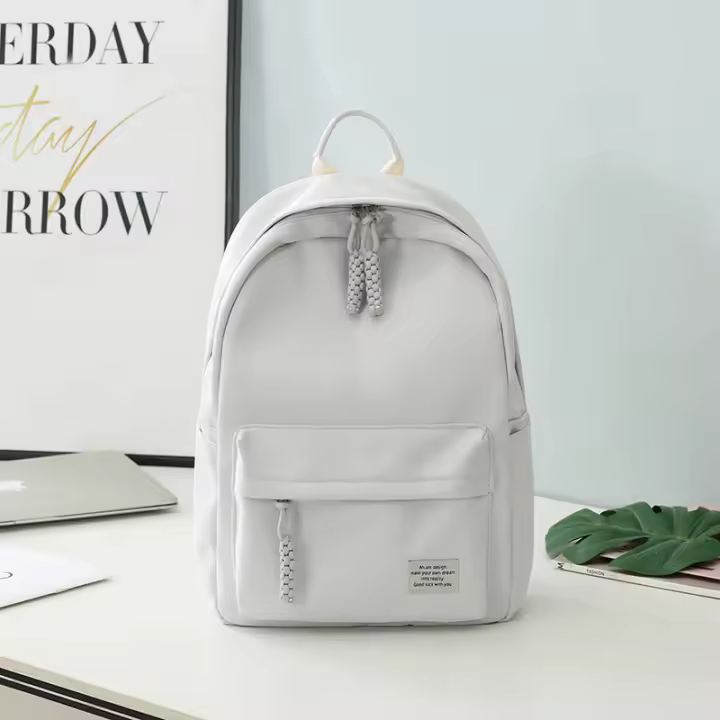 Mochila escolar de color sólido para estudiantes universitarias, estudiantes de secundaria, estudiantes de secundaria, mochila de viaje simple de nuevo estilo, personalizada - 1