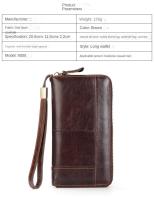 Cartera de Cuero Retro Resistente al Desgaste Estilo Cuadrado Horizontal Cierre de Cremallera - details 1