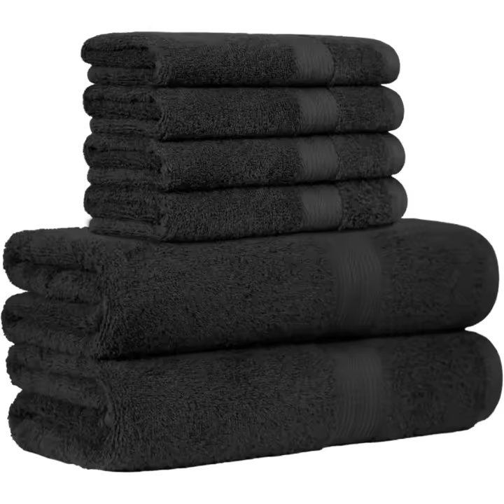 Paquete de 6 Toallas de Baño de Algodón 100% Suaves, Absorbentes, Resistentes a la Decoloración - 1