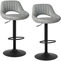 Taburete de Bar con Resaldo Diseño de Juego de 2 Taburete Giratorio 360° Altura Ajustable - details 17