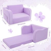 Sofá infantil plegable, cómodo sofá cama para niños pequeños, sofá cama 2 en 1 para esquina acogedora, habitación infantil, minisofá con función de dormir para niños y niñas, color verde - details 25