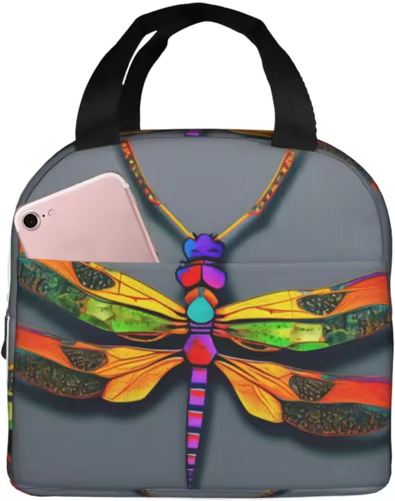 Bolsa de Almuerzo de Dinosaurios de Neón Portador Térmico Aislado Bolsa de Mano Reutilizable Portátil para Oficina, Picnic, Viajes Kitchen & Dining - 1