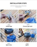 Quemador de camping de viaje a gas de 3 cabezales, estufa de mochila plegable de 6800W, equipo de cocina para senderismo, picnic y barbacoa al aire libre - details 9