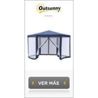 Carpa de Jardín Desmontable de Exterior 3x3m, Techo Doble, Mosquiteras Laterales, Impermeable Anti-UV para Patio Terraza - details 11