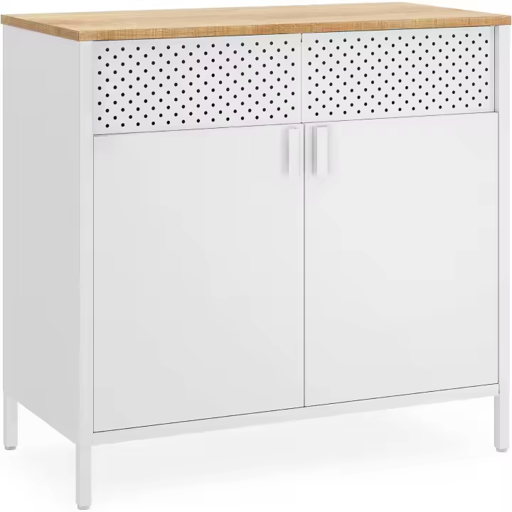 Estante de Metal Ajustable Doble Puerta Magnética Marco de Acero 40 x 80 x 76 cm - 1