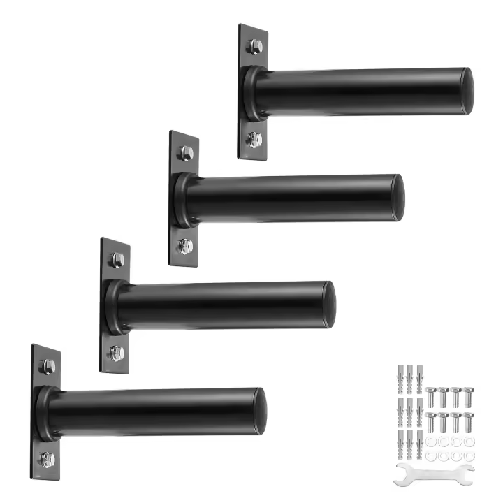 SucceBuy Soporte de placa de pesas montado en la pared, para placas de 2 pulgadas, capacidad de 330 libras, un organizador de gimnasio resistente de 4 paquetes con herrajes. - 1