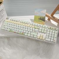 Spring keycap cute pbt material sublimation suitable for 108 104 98 87 75 68 65 etc - details 0