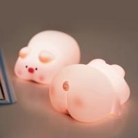 Bonita lámpara LED de silicona con Sensor táctil para niños, luz nocturna de animales, decoración de cabecera, regalo de cumpleaños - details 11
