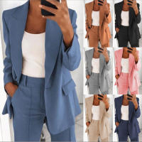 Conjunto de traje de dos piezas para Mujer, moda de Mujer abrigo pantalón set primavera verano traje de solapa - details 8