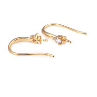 Latón color oro de 18 quilates, compatible con cuentas de medio agujero con ganchos de medio pasador para pendientes, joyería de alta calidad, accesorios para manualidades. - details 5