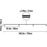 SucceBuy Barra de Agarre de Tubo de Escalera de Mano de Acero al Carbono Carga de 440LBS - details 1