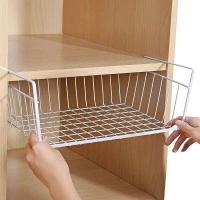 Estante decorativo perforado multifuncional, cesta inferior de hierro, cesta de alambre colgante para baño y cocina - details 2