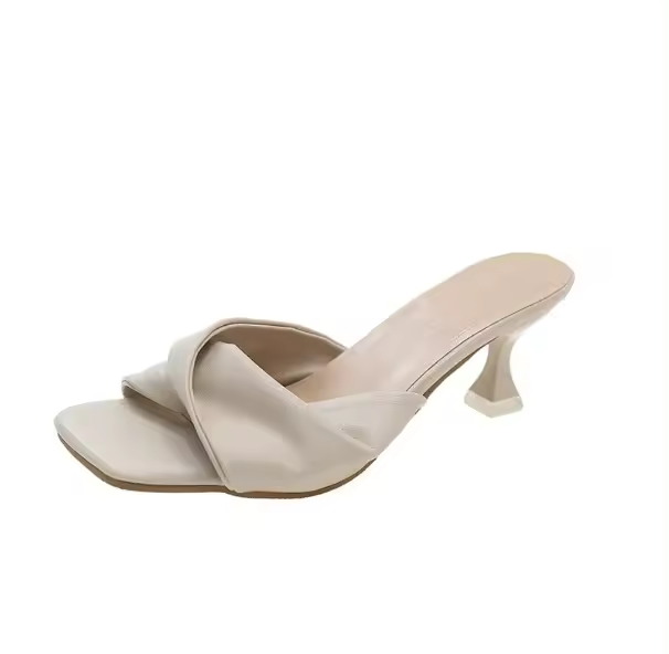 Sandalias sexis de tacón alto con punta estrecha para mujer, zapatillas a la moda de colores combinados, sandalias deslizantes para fiesta de verano - 1