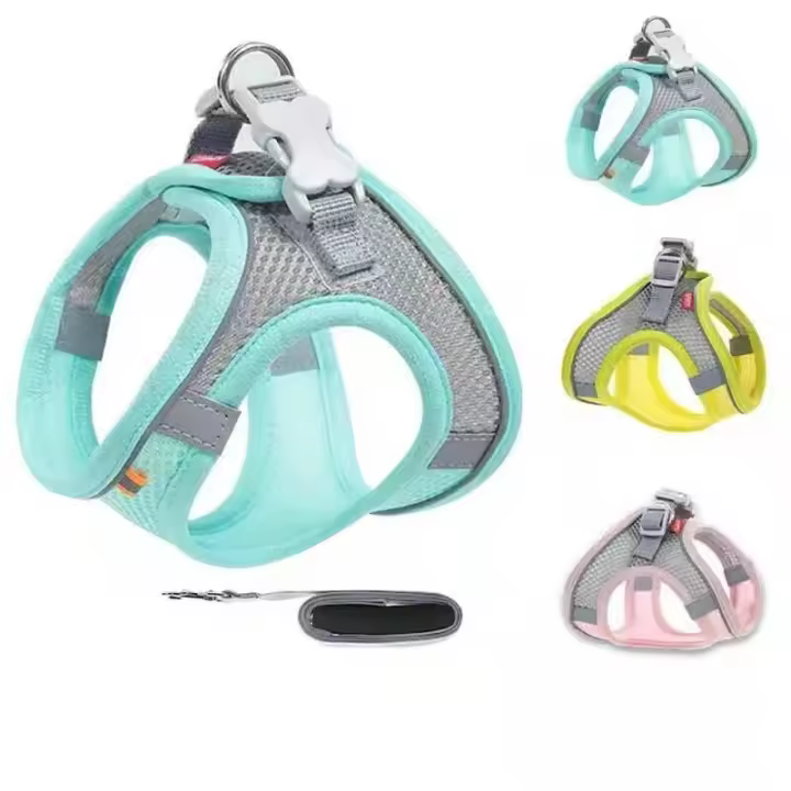 Correa reflectante para perros y gatos Set de correa de pecho transpirable duradero para paseos al aire libre Adecuado para perros y gatos pequeños y medianos - 1