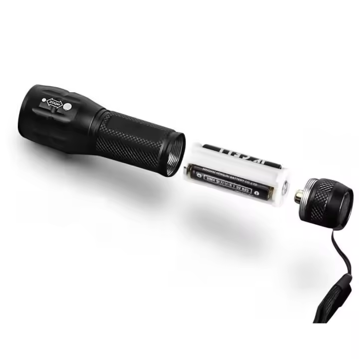 Mini linterna LED con enfoque telescópico de 3 velocidades, aleación de aluminio fuerte linterna de iluminación al aire libre, super brillante - 1