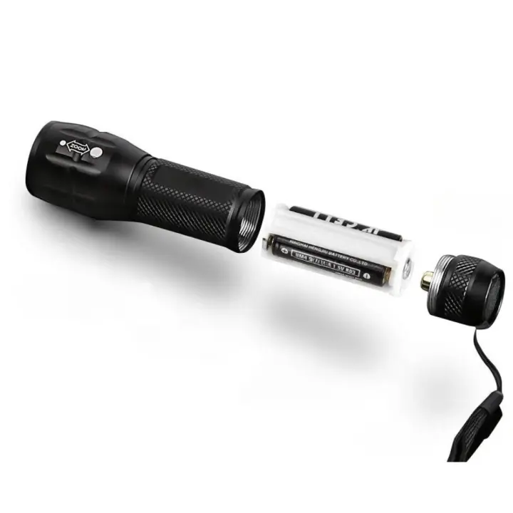 Mini linterna LED con enfoque telescópico de 3 velocidades, aleación de aluminio fuerte linterna de iluminación al aire libre, super brillante - 1