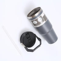 Taza portátil de acero inoxidable para coche, termo con pajita y Asa de doble pared, botella de agua deportiva de viaje - details 11