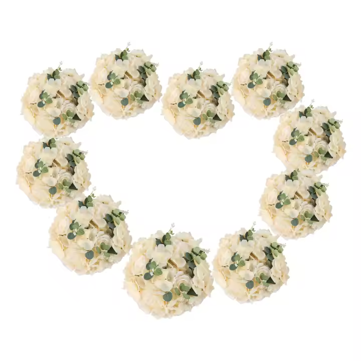 Bolas de flores para centros de mesa de boda, arreglo de bolas de flores artificiales, 10 piezas - 1