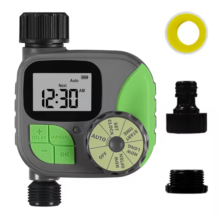 Temporizador de aspersor para exteriores, temporizador programable para manguera de jardín de agua, manguera impermeable con retardo de lluvia, Manual A - 1