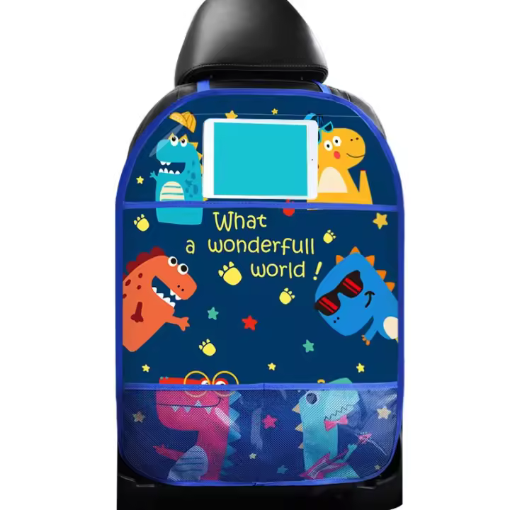 Almohadilla Antipatadas para Coche de Dibujos Animados Protectora de Asiento de Cuidado Automático para Bebé y Niño Funda Protectora Trasera, Bolsa de Almacenamiento - 1