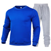Traje deportivo informal de dos piezas para hombre y mujer, sudadera con cuello redondo, pantalones de otoño, Color sólido - details 9